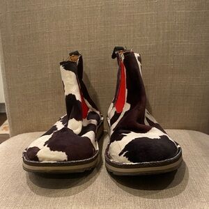 Cow Print Ankle Boots